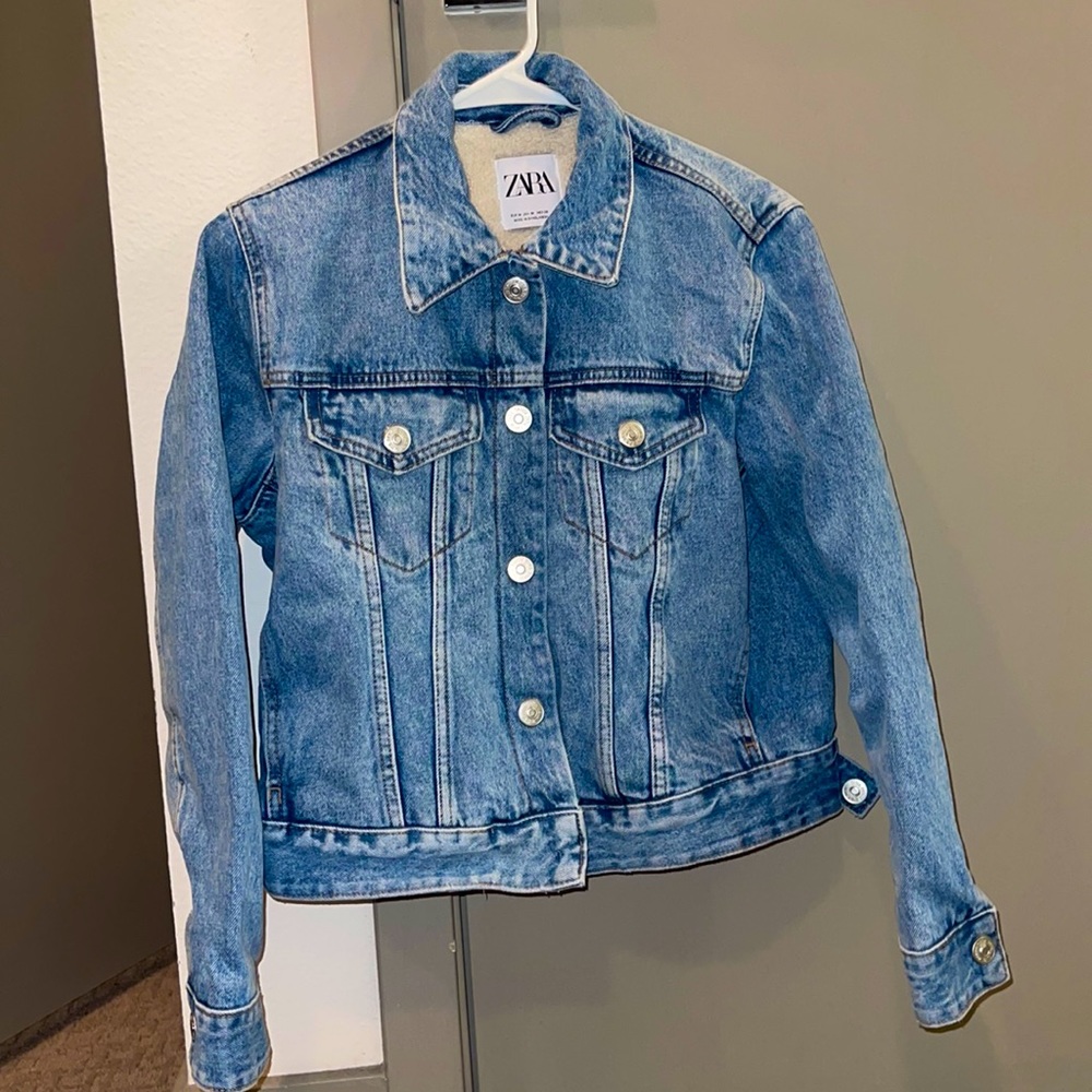 Zara sherpa jean jacket